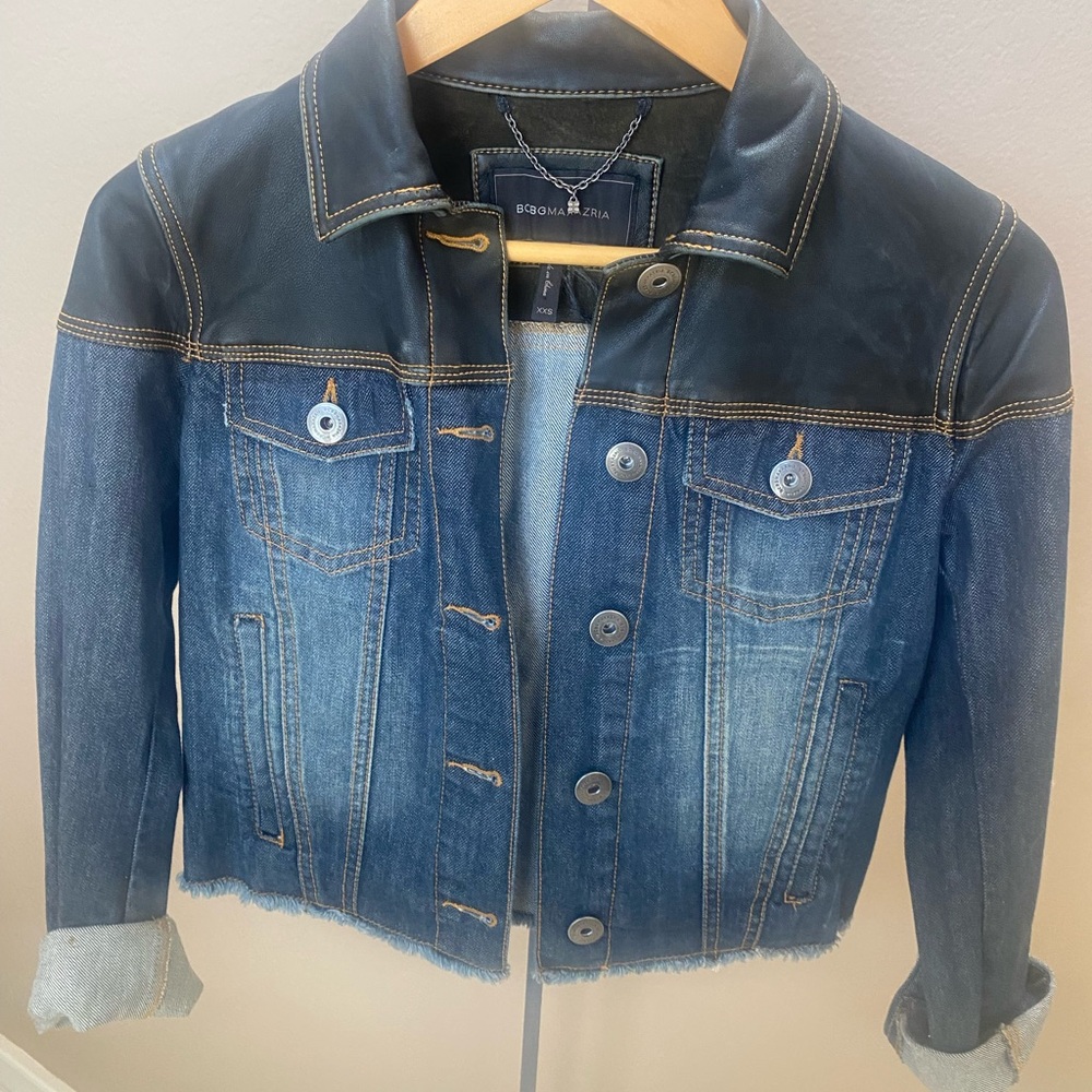 BCBGMaxAzria Blue Denim Jacket Timeless Design